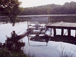 Wassertreter am Steg am Klostersee