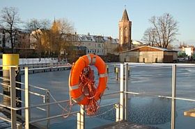 Schiffsanleger Neustädtisches Wassertor im Eis